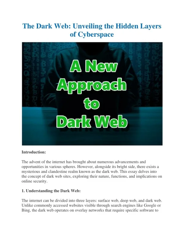 how to use dark web